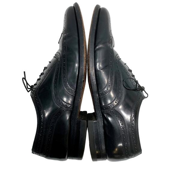 Vintage Florsheim Black Leather Wingtip Oxfords Men 8 Women 10 main image 7